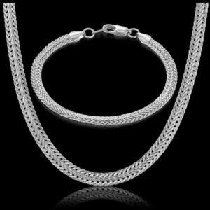 18K Gold Plated Unisex Set of Necklace and Bracelet